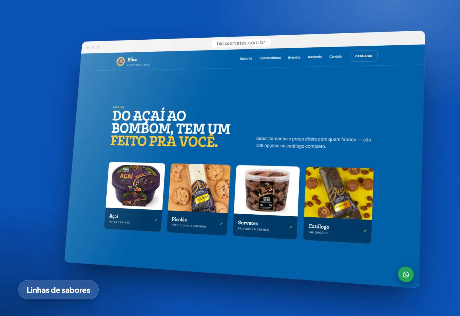 Bliss Sorvetes: Linhas de sabores