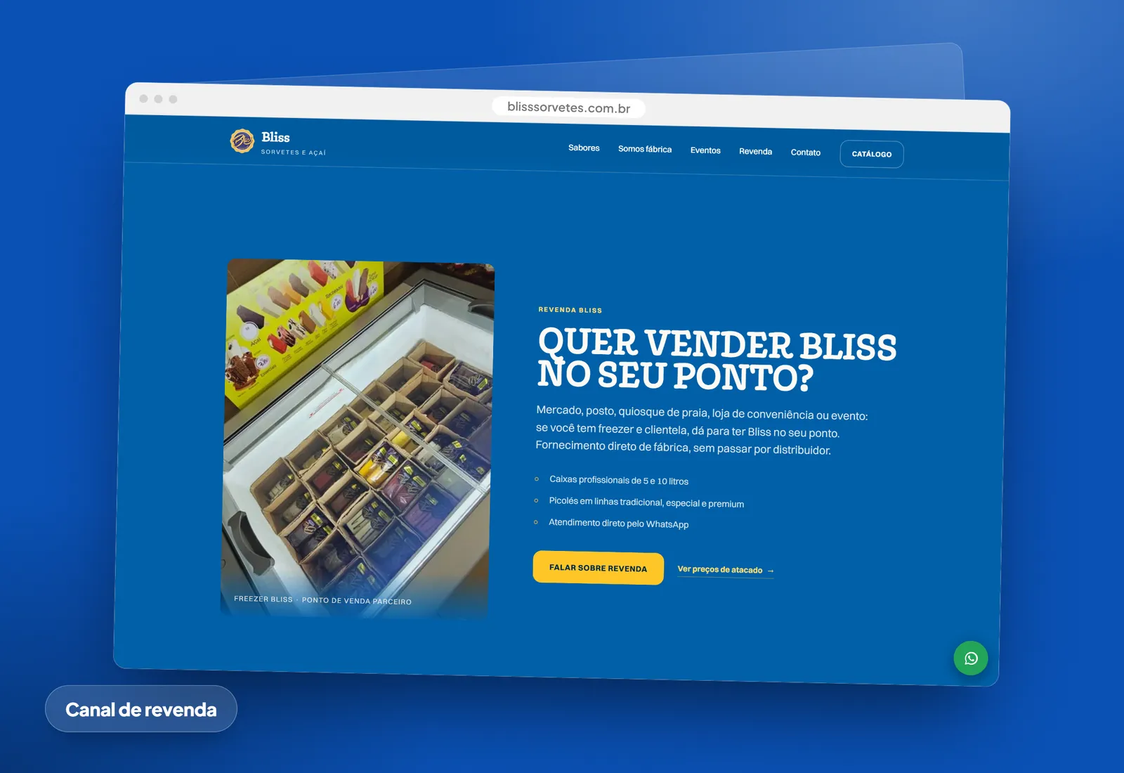Bliss Sorvetes: Canal de revenda