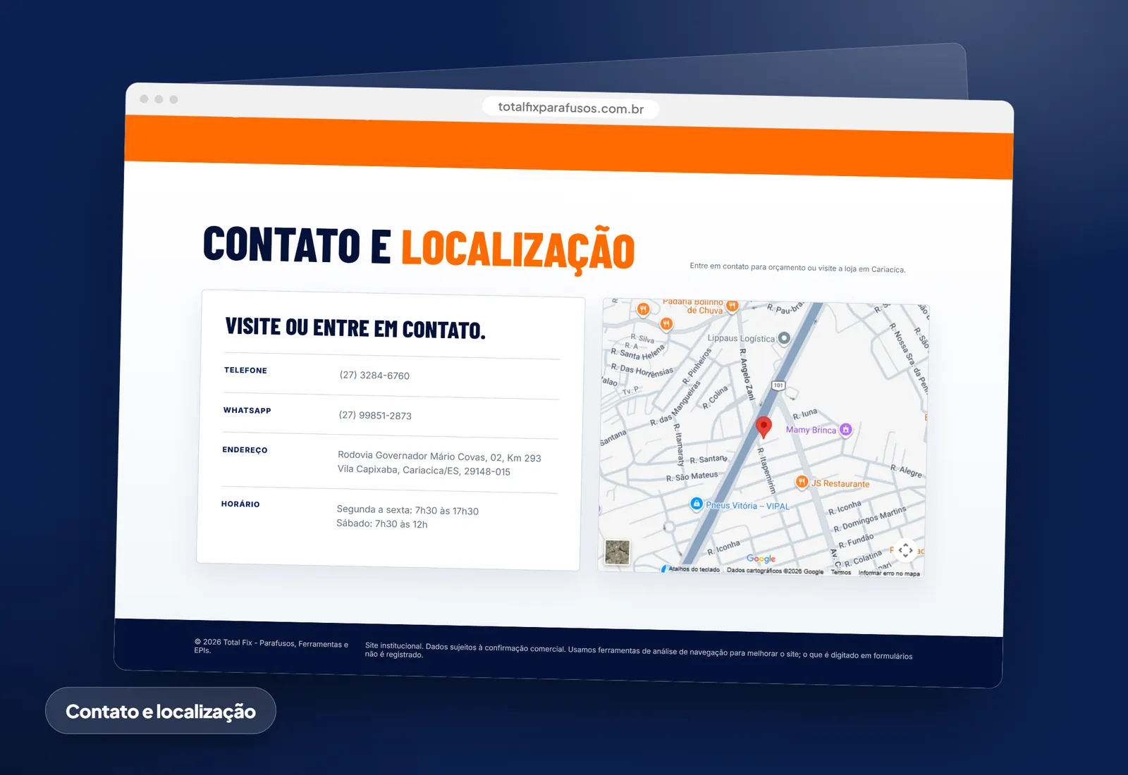Total Fix Parafusos: Contato e localização